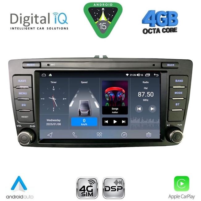 DIGITAL IQ BLD 005_CPA (8" DECK) MULTIMEDIA for SKODA OCTAVIA mod. 2005-2012