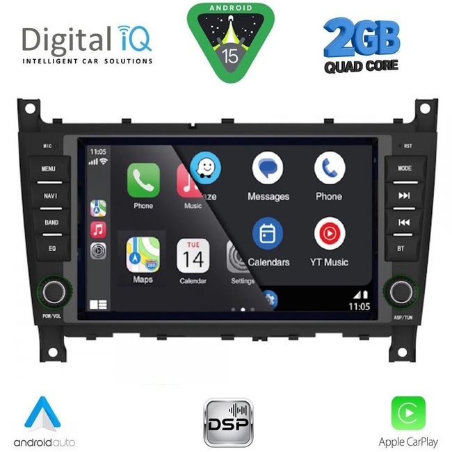DIGITAL IQ BLD 093_CPA (8" DECK) MULTIMEDIA SYSTEM for MERCEDES C (W203) - CLK (W209) mod. 2004-2008