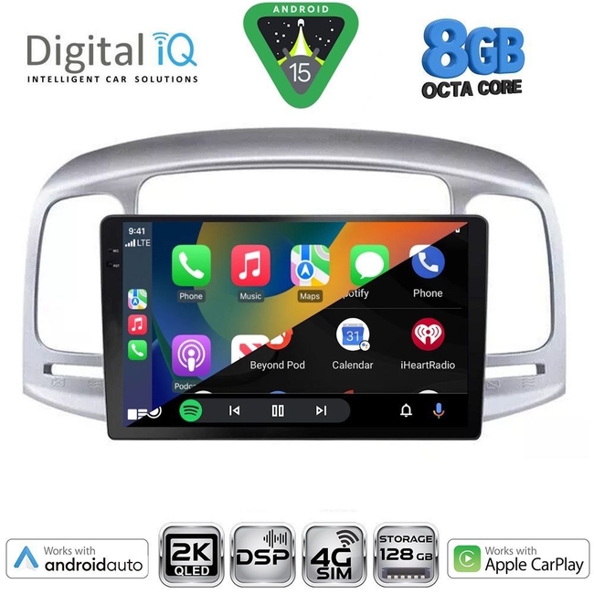 DIGITAL IQ BXF 11249SL_CPAA (9inc) MULTIMEDIA TABLET for HYUNDAI ACCENT mod. 2005-2012 (SILVER)