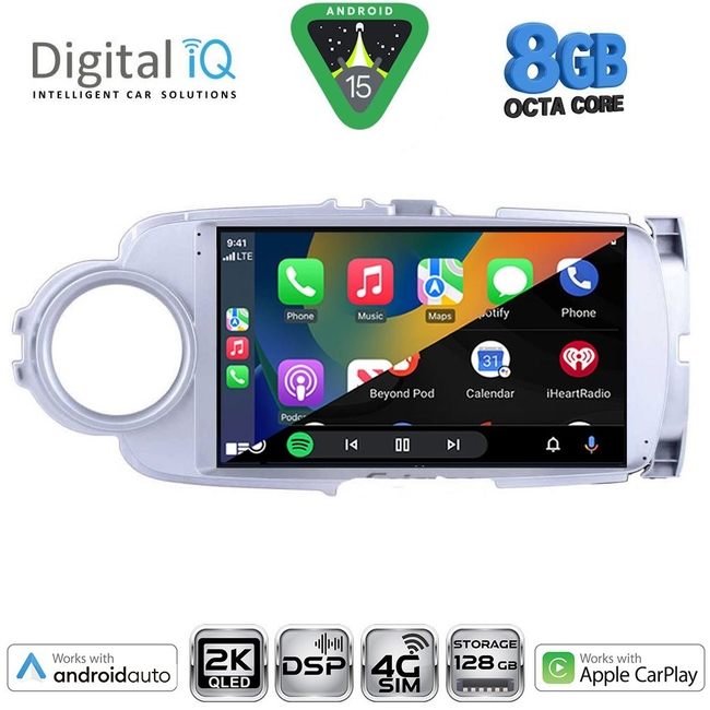 DIGITAL IQ BXF 11737SL_CPAA (9inc) MULTIMEDIA TABLET for TOYOTA YARIS mod. 2011-2015 (SILVER)