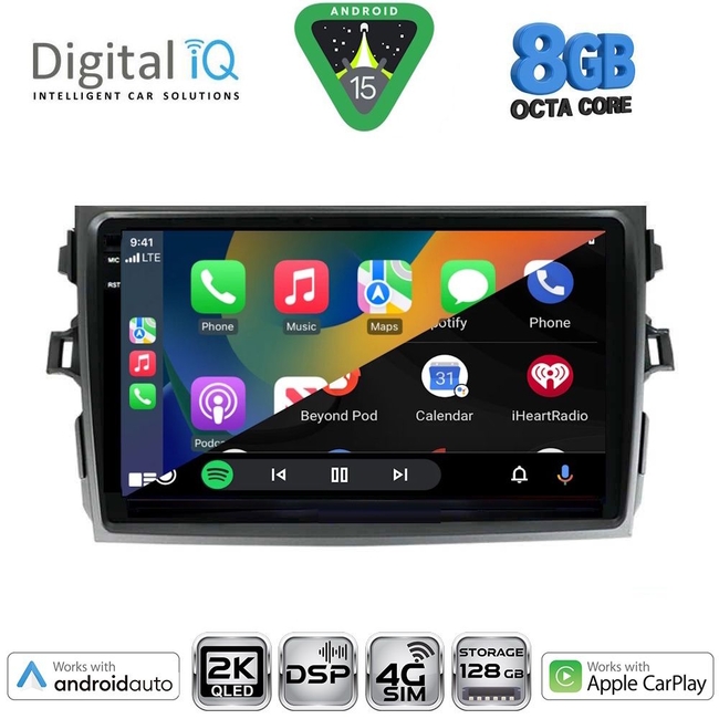 DIGITAL IQ BXF 11713_CPAA (9inc) MULTIMEDIA TABLET for TOYOTA COROLLA 4D mod. 2006-2012