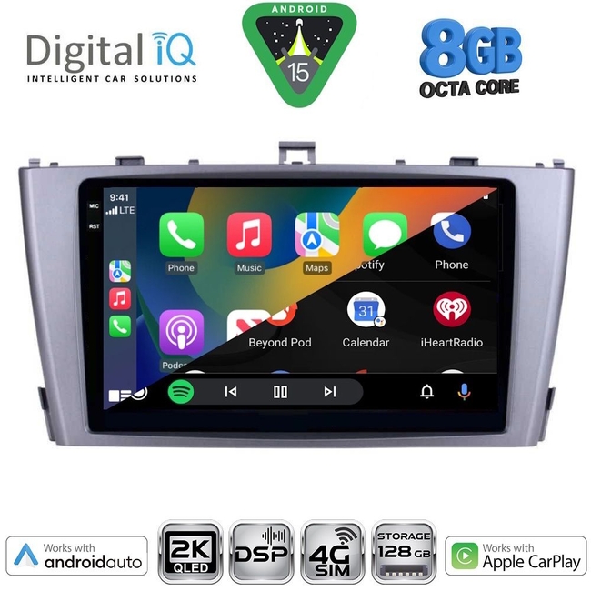 DIGITAL IQ BXF 11705SL_CPAA (9inc) MULTIMEDIA TABLET for TOYOTA AVENSIS (T27) mod. 2009-2015 (SILVER)