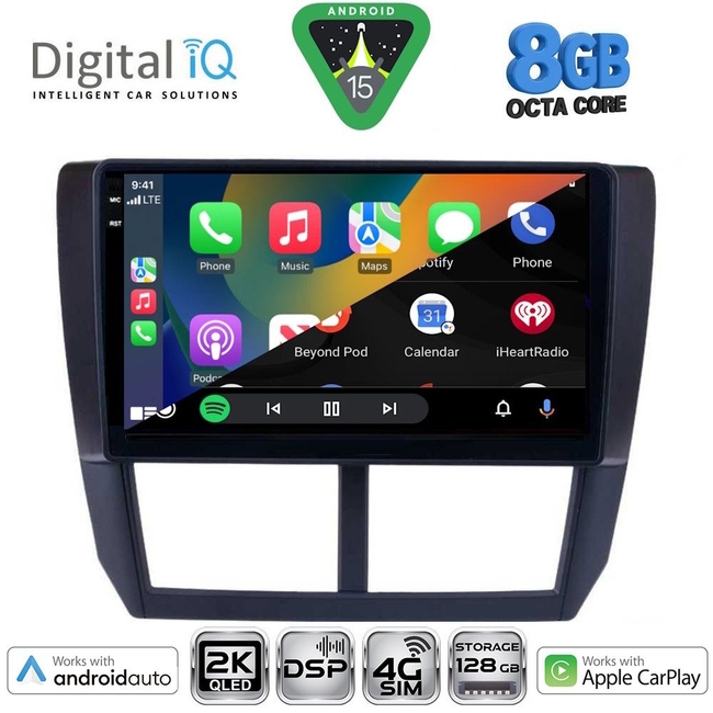 DIGITAL IQ BXF 11662_CPAA (9inc) MULTIMEDIA TABLET for SUBARU FORESTER - IMPREZA - XV mod. 2008-2013