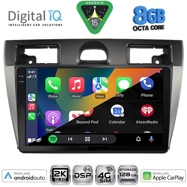 DIGITAL IQ BXF 11153SL_CPAA (9inc) MULTIMEDIA TABLET for FORD FIESTA mod. 2005-2008 (SILVER)