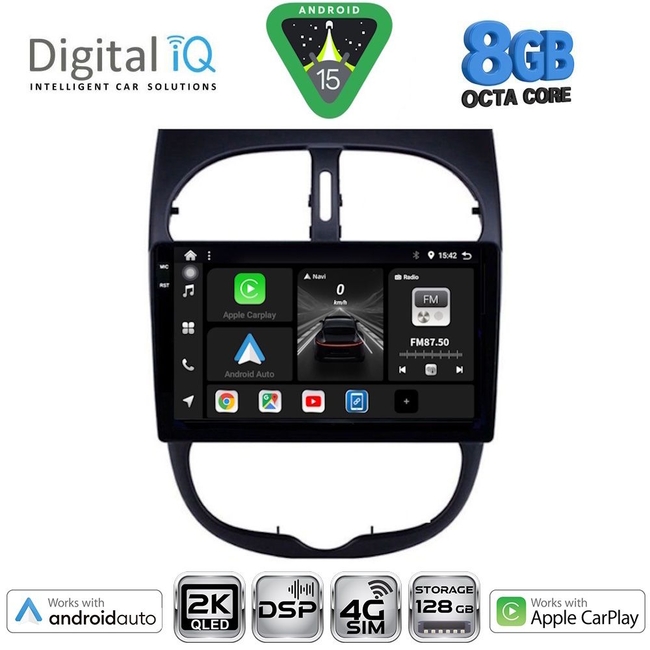 DIGITAL IQ BXF 11506_CPAA (9inc) MULTIMEDIA TABLET for PEUGEOT 206 mod. 1998-2006