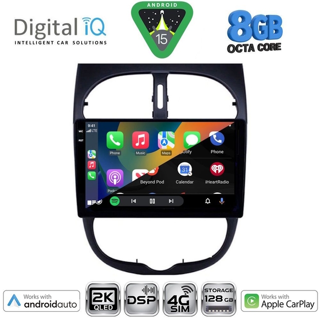 DIGITAL IQ BXF 11506_CPAA (9inc) MULTIMEDIA TABLET for PEUGEOT 206 mod. 1998-2006