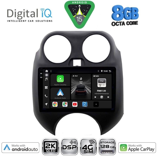 DIGITAL IQ BXF 11459_CPAA (9inc) MULTIMEDIA TABLET for NISSAN MICRA mod. 2010-2014