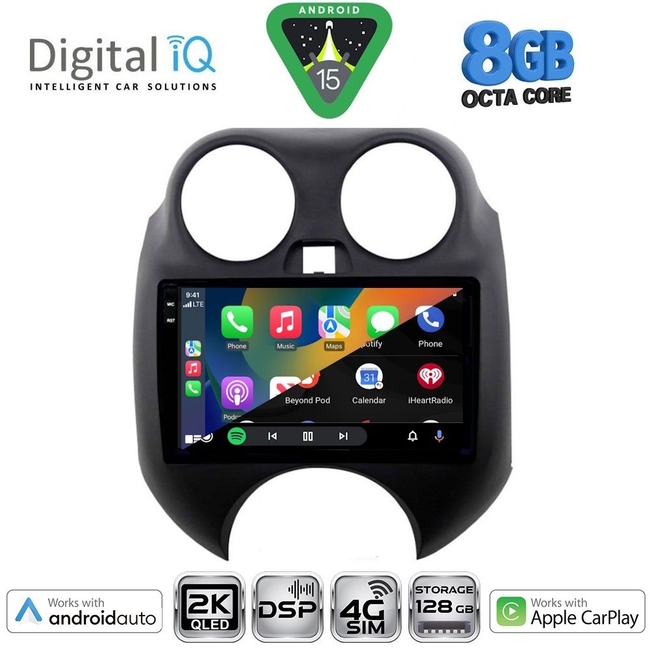 DIGITAL IQ BXF 11459_CPAA (9inc) MULTIMEDIA TABLET for NISSAN MICRA mod. 2010-2014