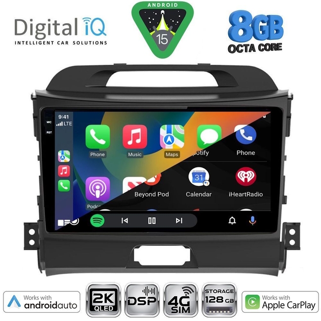 DIGITAL IQ BXF 11325_CPAA (9inc) MULTIMEDIA TABLET for KIA SPORTAGE mod. 2010-2015