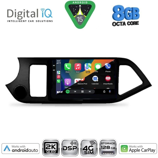 DIGITAL IQ BXF 11308_CPAA (9inc) MULTIMEDIA TABLET for KIA PICANTO mod. 2011-2017