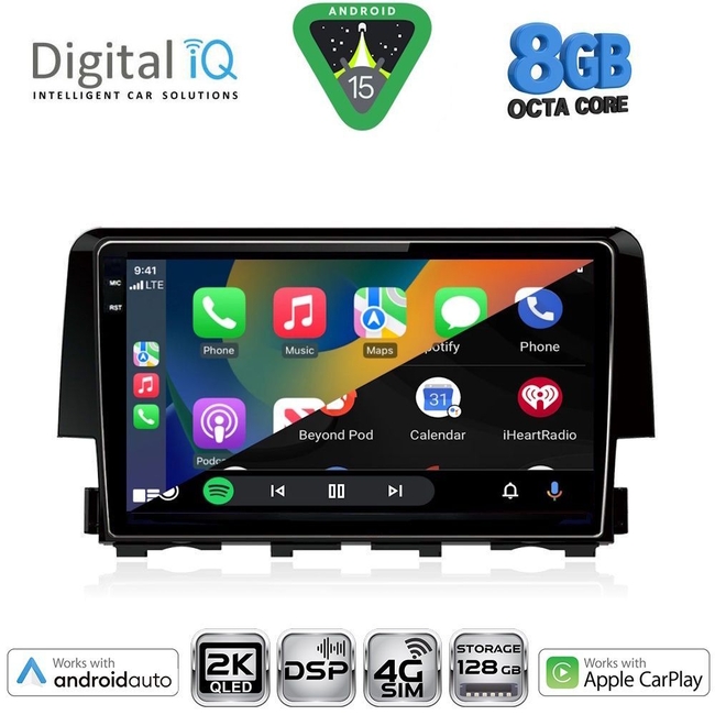 DIGITAL IQ BXF 11191_CPAA (9inc) MULTIMEDIA TABLET for HONDA CIVIC mod. 2016-2021