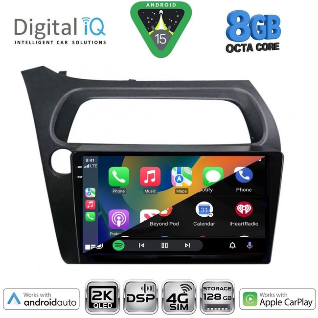 DIGITAL IQ BXF 11189_CPAA (9inc) MULTIMEDIA TABLET for HONDA CIVIC 3D-5D mod. 2006-2012