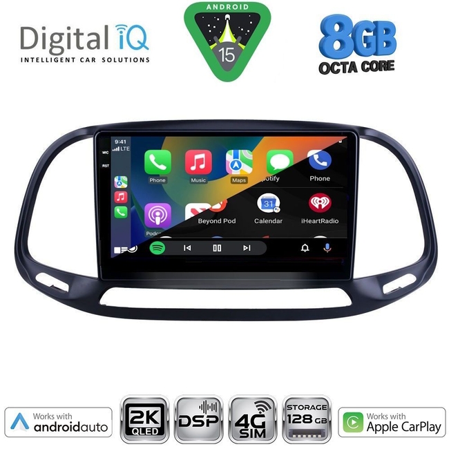 DIGITAL IQ BXF 11138_CPAA (9inc) MULTIMEDIA TABLET for FIAT DOBLO – OPEL COMBO mod. 2015-2018