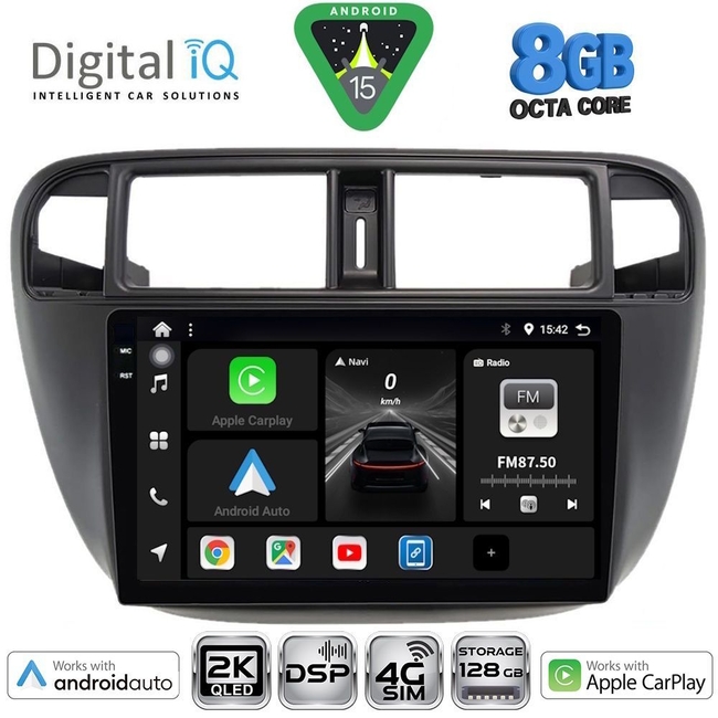 DIGITAL IQ BXF 11186_CPAA A/C (9inc) MULTIMEDIA TABLET for HONDA CIVIC mod. 1995-2001