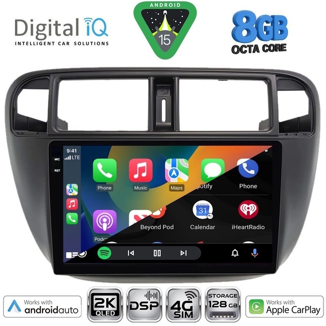 DIGITAL IQ BXF 11186_CPAA A/C (9inc) MULTIMEDIA TABLET for HONDA CIVIC mod. 1995-2001
