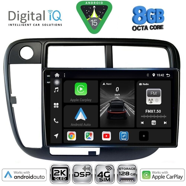 DIGITAL IQ BXF 11186_CPAA CLIMA (9inc) MULTIMEDIA TABLET for HONDA CIVIC mod. 1995-2001