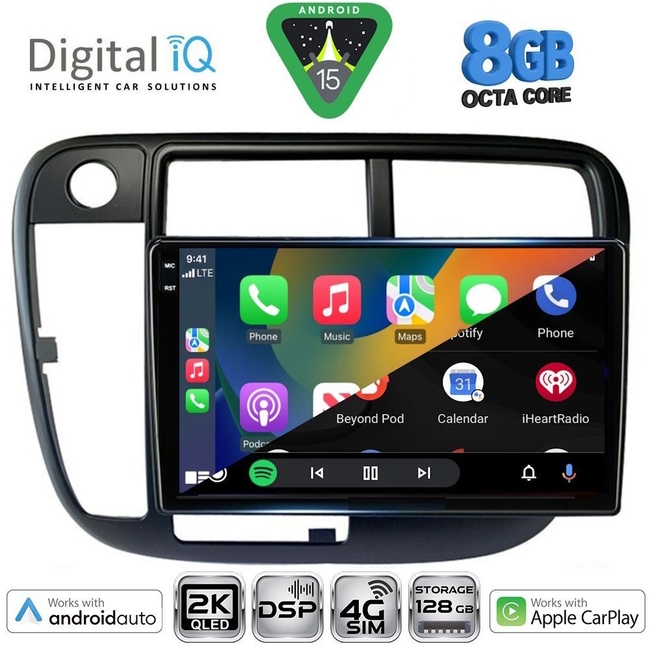 DIGITAL IQ BXF 11186_CPAA CLIMA (9inc) MULTIMEDIA TABLET for HONDA CIVIC mod. 1995-2001