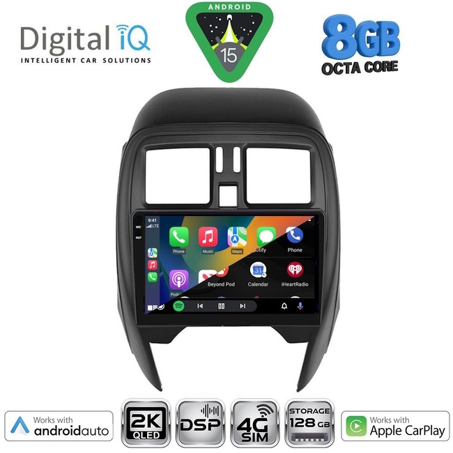 DIGITAL IQ BXF 11451_CPAA (SQUARE) (9inc) MULTIMEDIA TABLET for NISSAN MICRA mod. 2014-2017