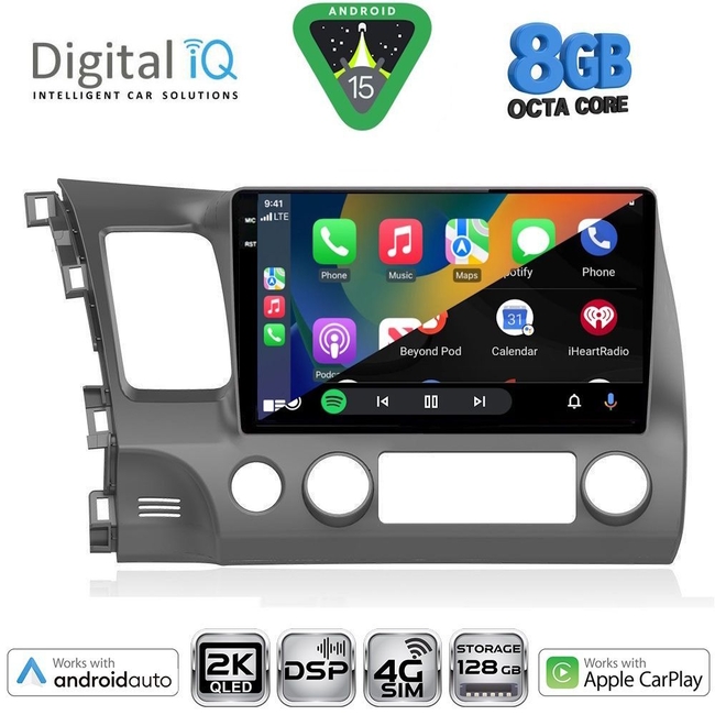 DIGITAL IQ BXF 11188_CPAA (10inc) MULTIMEDIA TABLET for HONDA CIVIC 4D mod. 2006-2012