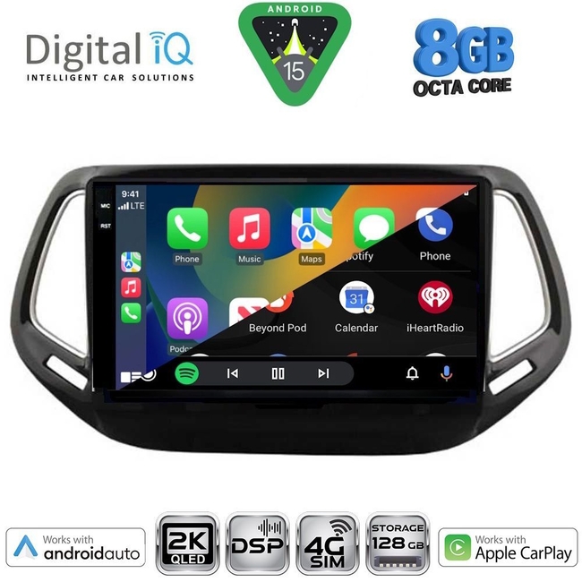 DIGITAL IQ BXF 11278_CPAA (10inc) MULTIMEDIA TABLET for JEEP COMPASS mod. 2016-2021