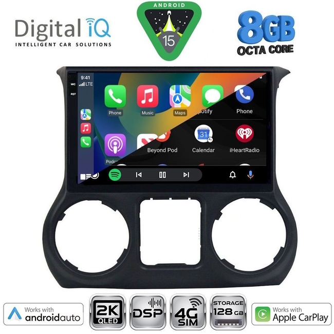 DIGITAL IQ BXF 11295_CPAA (10inc) MULTIMEDIA TABLET for JEEP WRANGLER  mod. 2011-2014