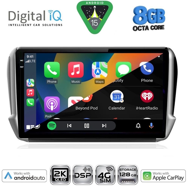 DIGITAL IQ BXF 11508_CPAA (10inc) MULTIMEDIA TABLET for PEUGEOT 208-2008 mod. 2012-2021