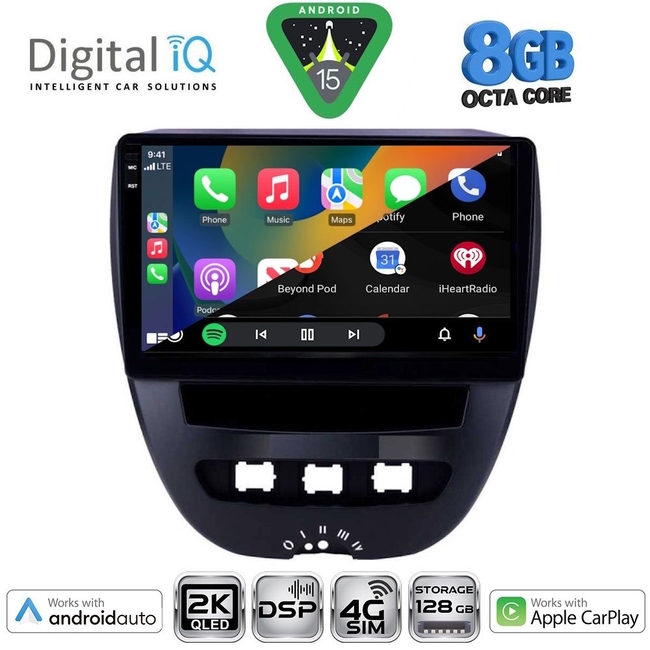 DIGITAL IQ BXF 11707_CPAA (10inc) MULTIMEDIA TABLET for CITROEN C1-PEUGEOT 107-TOYOTA AYGO mod. 2005-2014