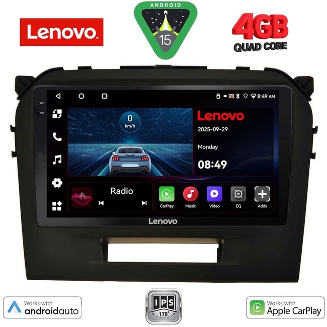 LENOVO LVE 8697BL_CPAA (9inc) MULTIMEDIA TABLET for SUZUKI VITARA mod. 2016-2025 (BLACK)