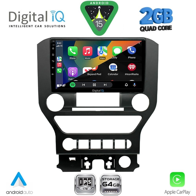DIGITAL IQ RSD 1166_CPA 4BUT (9inc) MULTIMEDIA TABLET for FORD MUSTANG mod. 2015-2020