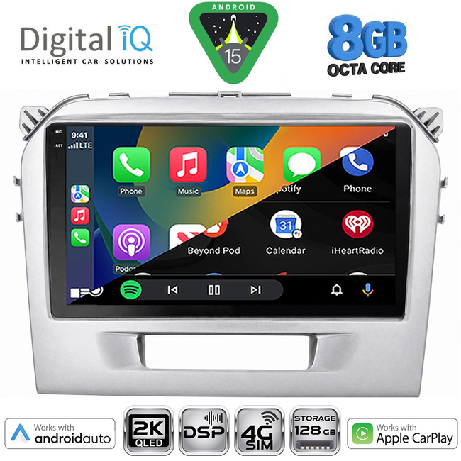 DIGITAL IQ BXF 11697SL_CPAA (9inc) MULTIMEDIA TABLET for SUZUKI VITARA mod. 2016-2025 (SILVER)