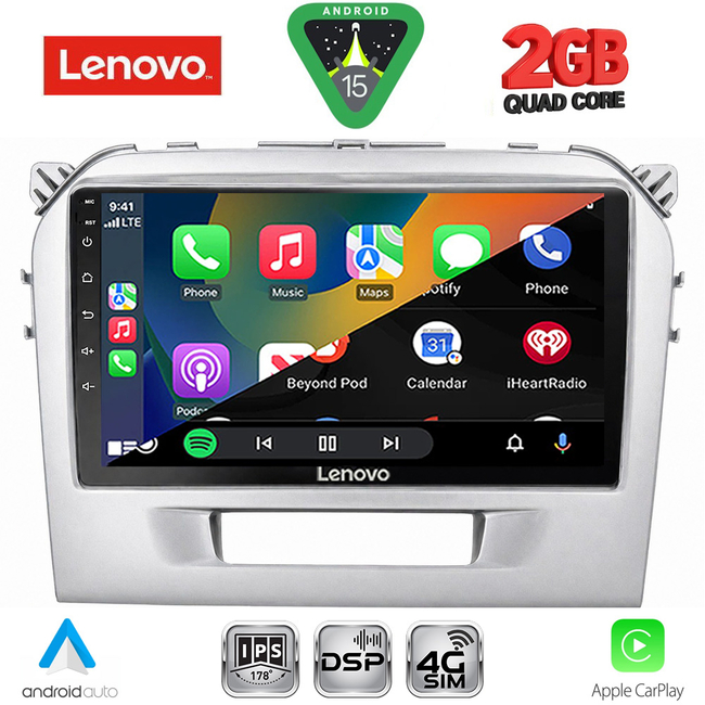 LENOVO LVF 5697SL_CPA (9inc) MULTIMEDIA TABLET for SUZUKI VITARA mod. 2016-2025 (SILVER)