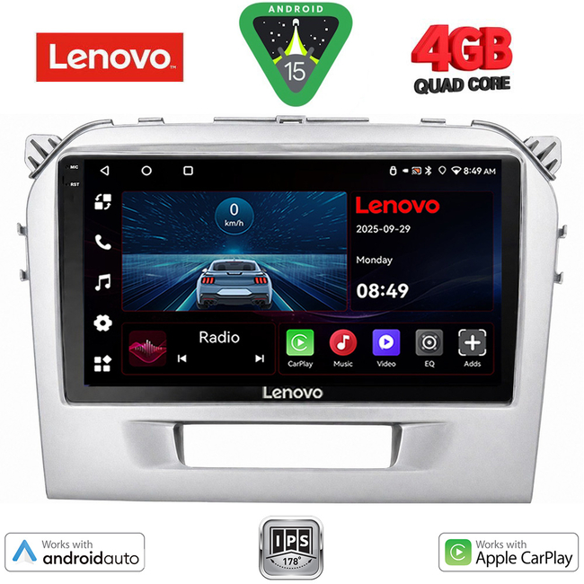 LENOVO LVE 8697SL_CPAA (9inc) MULTIMEDIA TABLET for SUZUKI VITARA mod. 2016-2025 (SILVER)