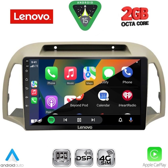 LENOVO LVF 5457BG_CPA (9inc) MULTIMEDIA TABLET for NISSAN MICRA K12 mod. 2002-2010 (BEIGE)