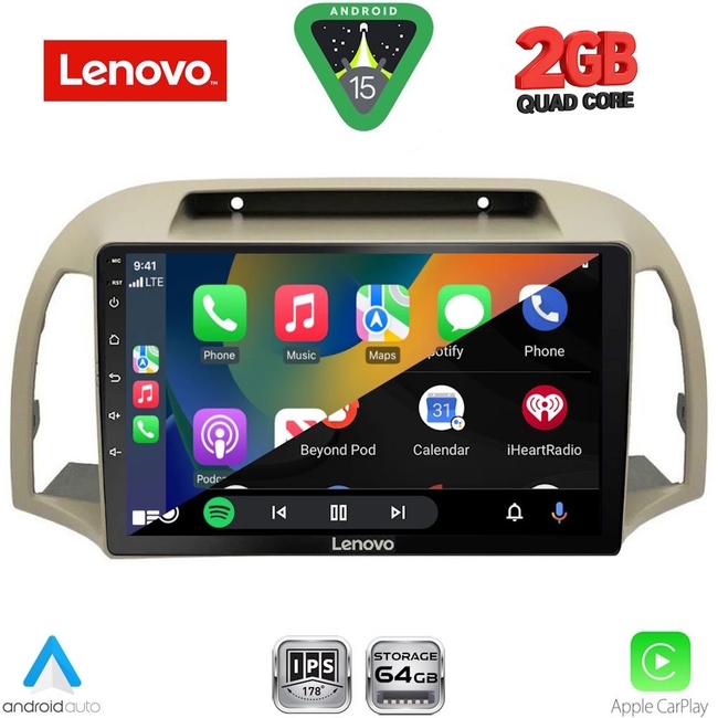 LENOVO LVD 2457BG_CPA (9inc) MULTIMEDIA TABLET for NISSAN MICRA K12 mod. 2002-2010 (BEIGE)