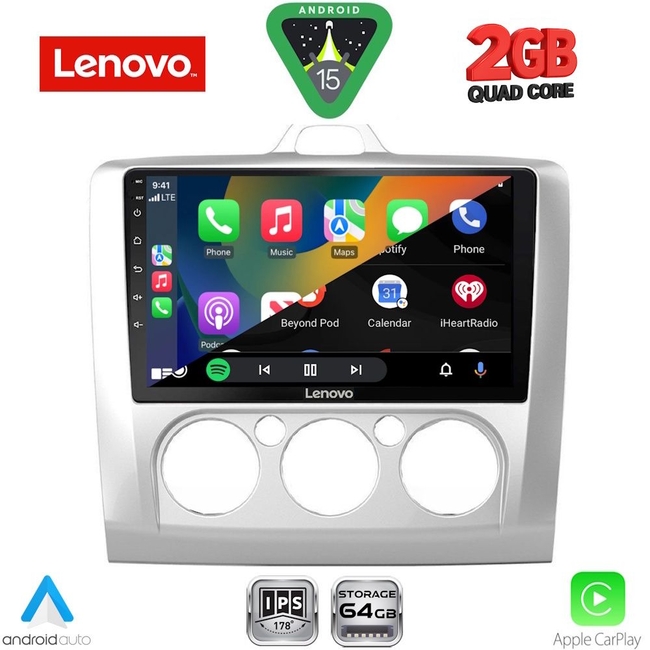 LENOVO LVD 2156SL_CPA A/C (9inc) MULTIMEDIA TABLET for FORD FOCUS mod. 2005-2012 (SILVER)