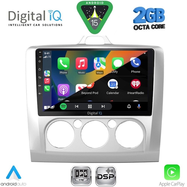 DIGITAL IQ RSF 4156SL_CPA A/C (9inc) MULTIMEDIA TABLET for FORD FOCUS mod. 2005-2012 (SILVER)