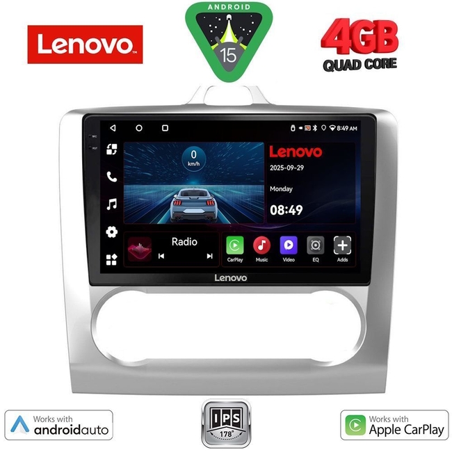 LENOVO LVE 8156SL_CPAA CLIMA (9inc) MULTIMEDIA TABLET for FORD FOCUS mod. 2005-2012 (SILVER)