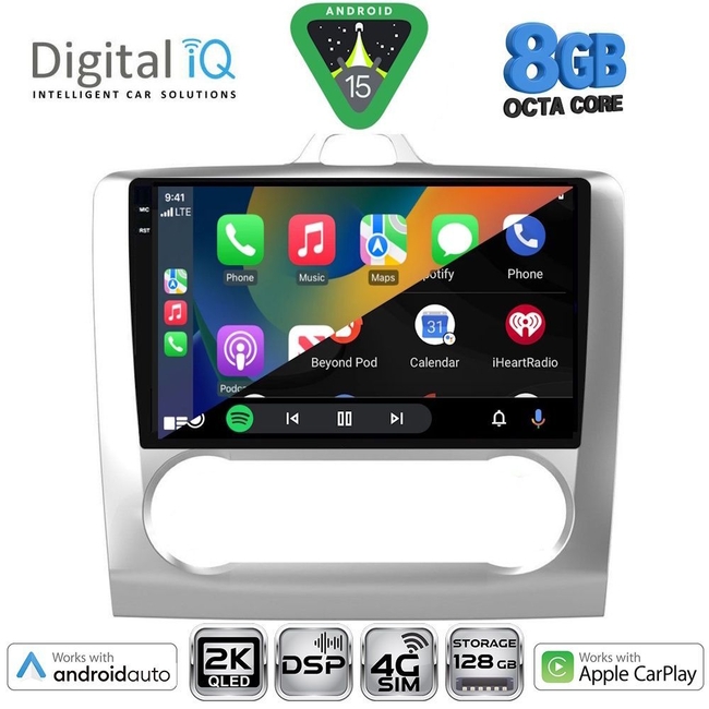 DIGITAL IQ BXF 11156SL_CPAA CLIMA (9inc) MULTIMEDIA TABLET for FORD FOCUS mod. 2005-2012 (SILVER)