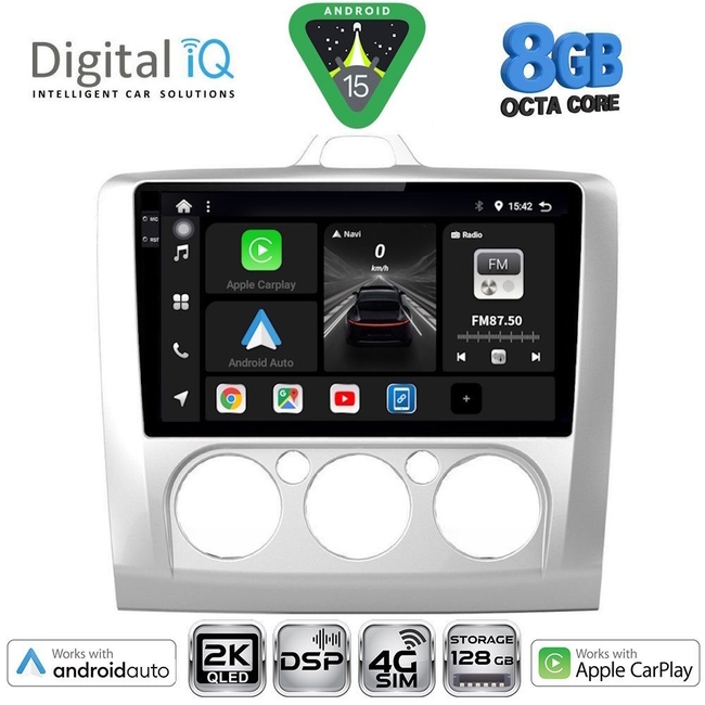 DIGITAL IQ BXF 11156SL_CPAA A/C (9inc) MULTIMEDIA TABLET for FORD FOCUS mod. 2005-2012 (SILVER)