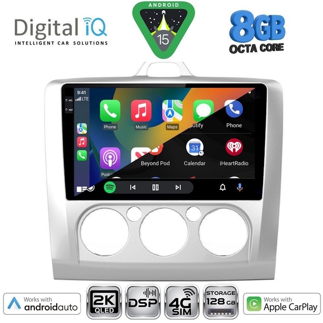 DIGITAL IQ BXF 11156SL_CPAA A/C (9inc) MULTIMEDIA TABLET for FORD FOCUS mod. 2005-2012 (SILVER)