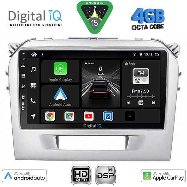 DIGITAL IQ BXF 16697SL_CPAA (9inc) MULTIMEDIA TABLET for SUZUKI VITARA mod. 2016-2025 (SILVER)