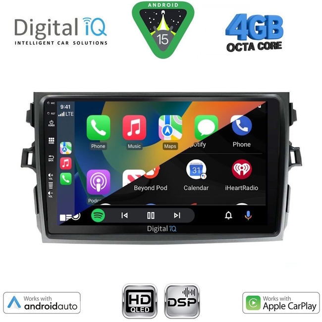DIGITAL IQ BXF 16713_CPAA (9inc) MULTIMEDIA TABLET for TOYOTA COROLLA 4D mod. 2006-2012