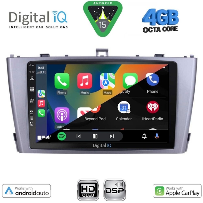 DIGITAL IQ BXF 16705SL_CPAA (9inc) MULTIMEDIA TABLET for TOYOTA AVENSIS (T27) mod. 2009-2015 (SILVER)
