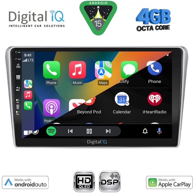 DIGITAL IQ BXF 16704SL_CPAA (9inc) MULTIMEDIA TABLET for TOYOTA AVENSIS (T25) mod. 2003-2009 (SILVER)