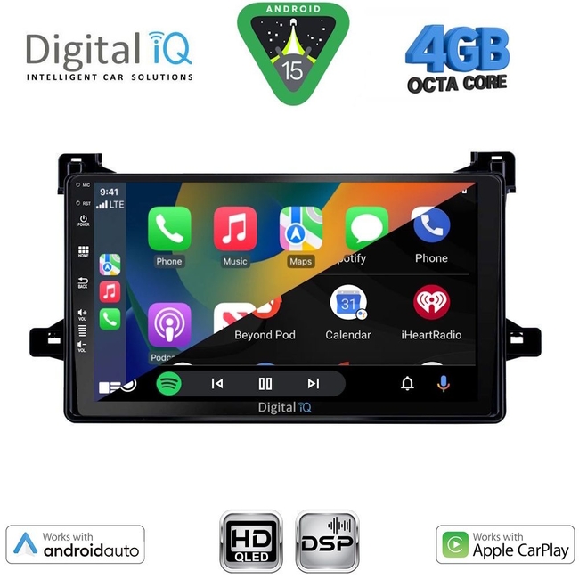 DIGITAL IQ BXF 16727_CPAA (9inc) MULTIMEDIA TABLET for TOYOTA PRIUS mod. 2016-2020