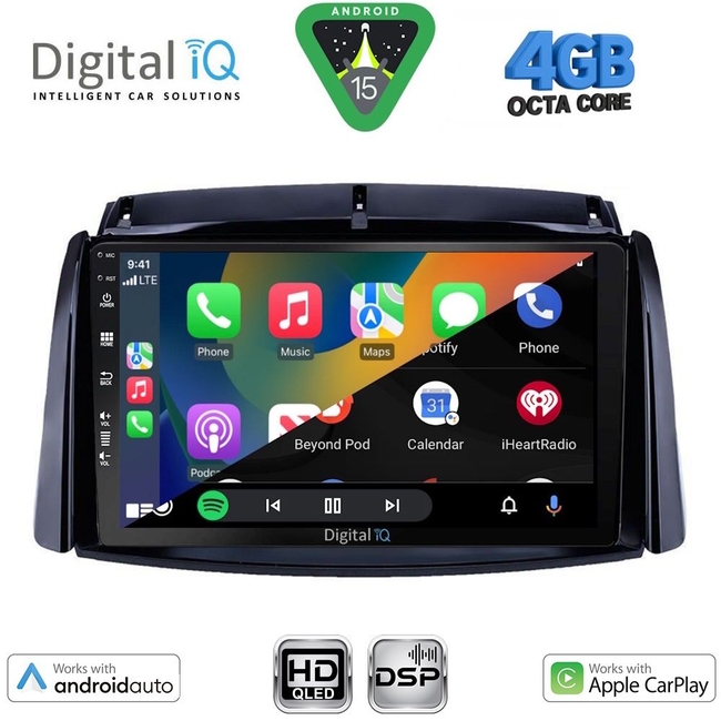 DIGITAL IQ BXF 16551_CPAA (9inc) MULTIMEDIA TABLET for RENAULT KOLEOS mod. 2006-2016