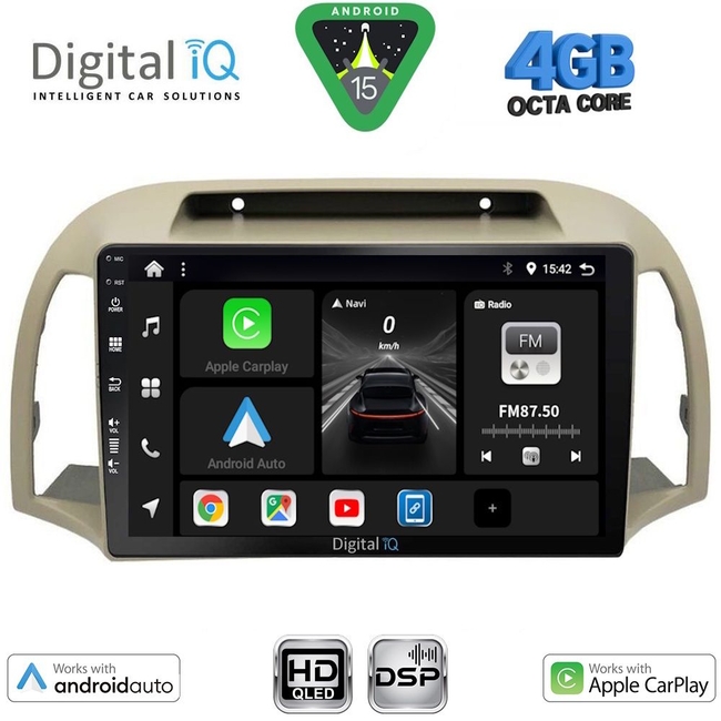 DIGITAL IQ BXF 16457BG_CPAA (9inc) MULTIMEDIA TABLET for NISSAN MICRA K12 mod. 2002-2010 (BEIGE)