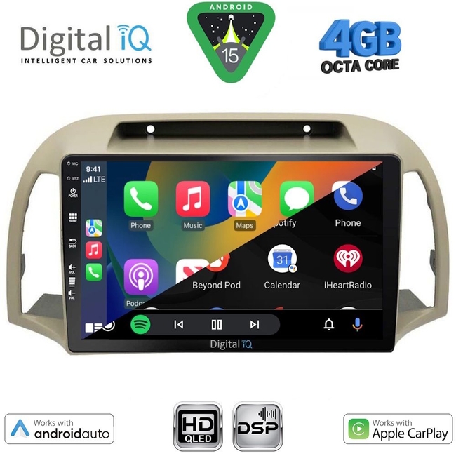 DIGITAL IQ BXF 16457BG_CPAA (9inc) MULTIMEDIA TABLET for NISSAN MICRA K12 mod. 2002-2010 (BEIGE)
