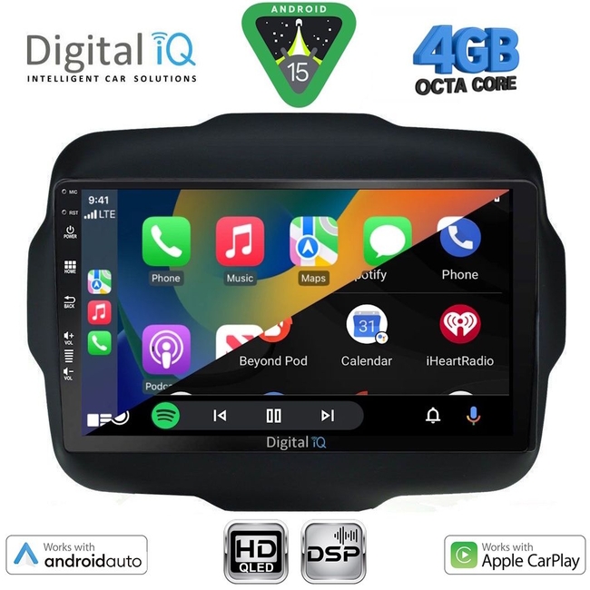DIGITAL IQ BXF 16290_CPAA (9inc) MULTIMEDIA TABLET for JEEP RENEGADE mod. 2014-2025