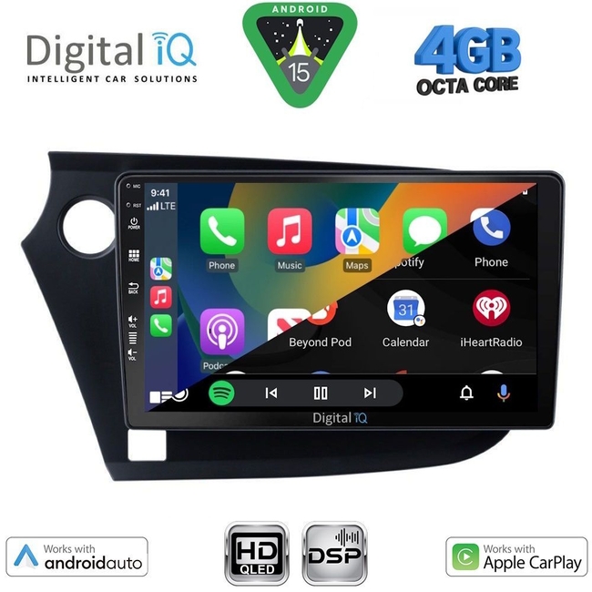 DIGITAL IQ BXF 16205_CPAA (9inc) MULTIMEDIA TABLET for HONDA INSIGHT mod. 2009-2014